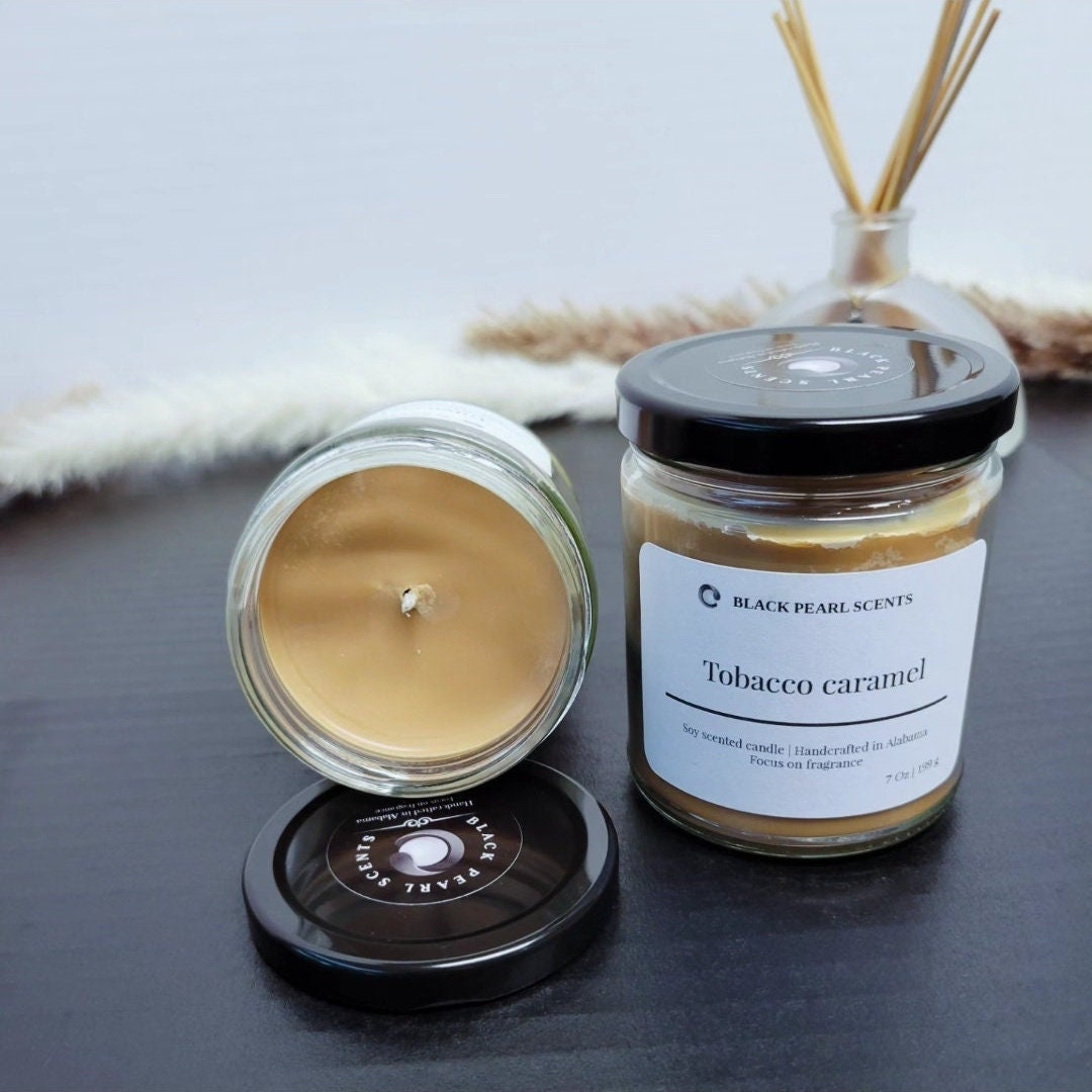 Tobacco Caramel Soy Candle | Handmade Sweet Honey Scent