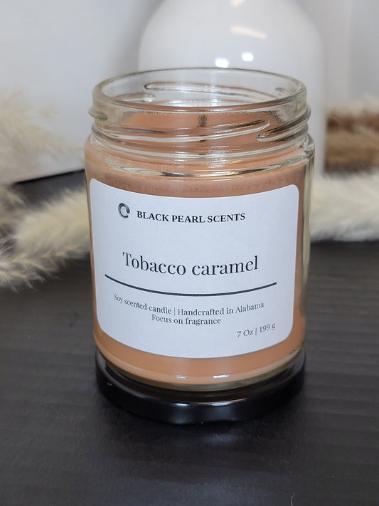 Tobacco Caramel Soy Candle | Handmade Sweet Honey Scent