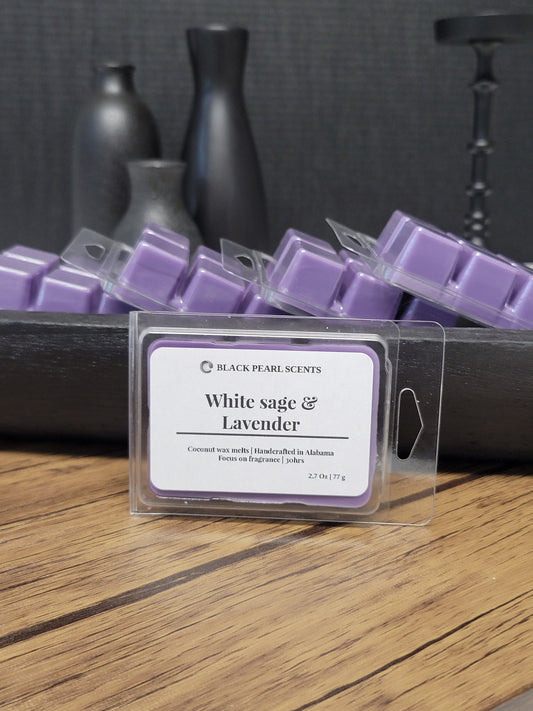 White Sage & Lavender Soy Wax Melts – Aromatherapy, Stress Relief, Non-Toxic, Eco-Friendly