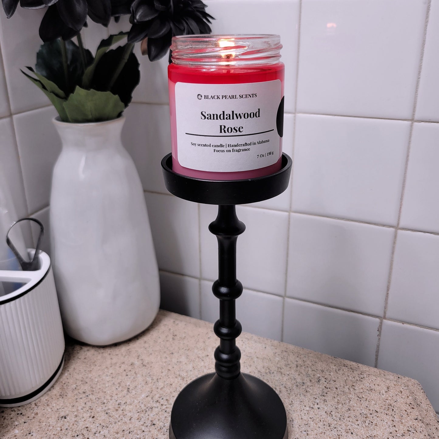 Sandalwood Rose Soy Candle | Floral Aromatherapy For Relaxation And Self-Care