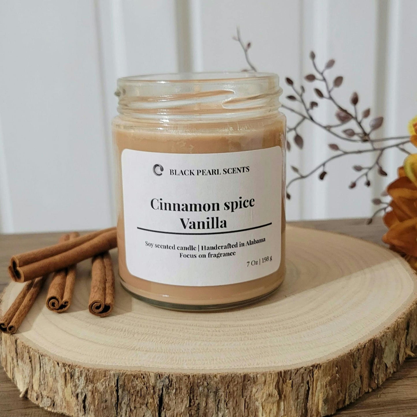 Cinnamon Vanilla Soy Candle | Cozy Autumn Fall Aromatherapy Candle