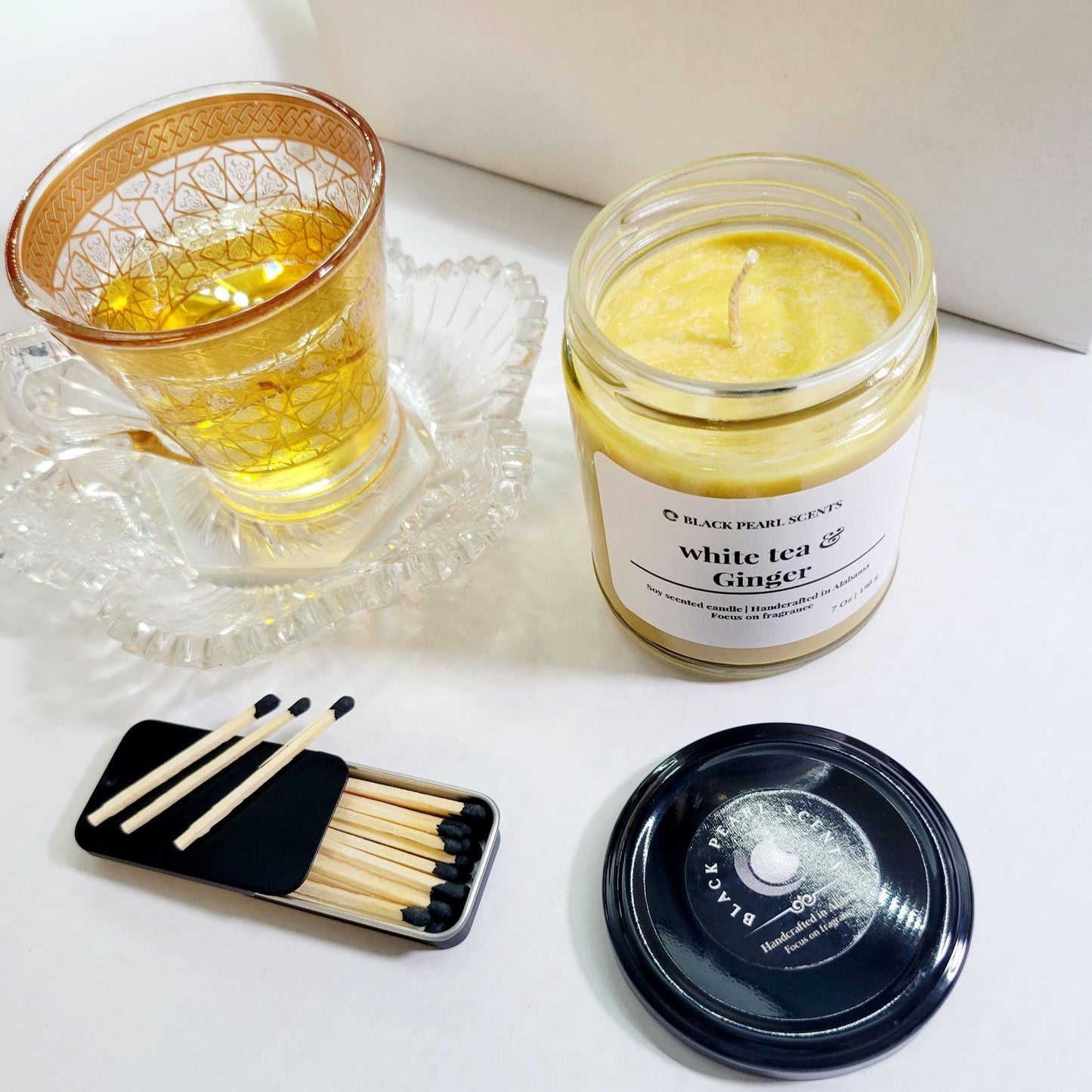 White Tea & Ginger Soy Candle | Spa Aromatherapy | Eco-Friendly Relaxation