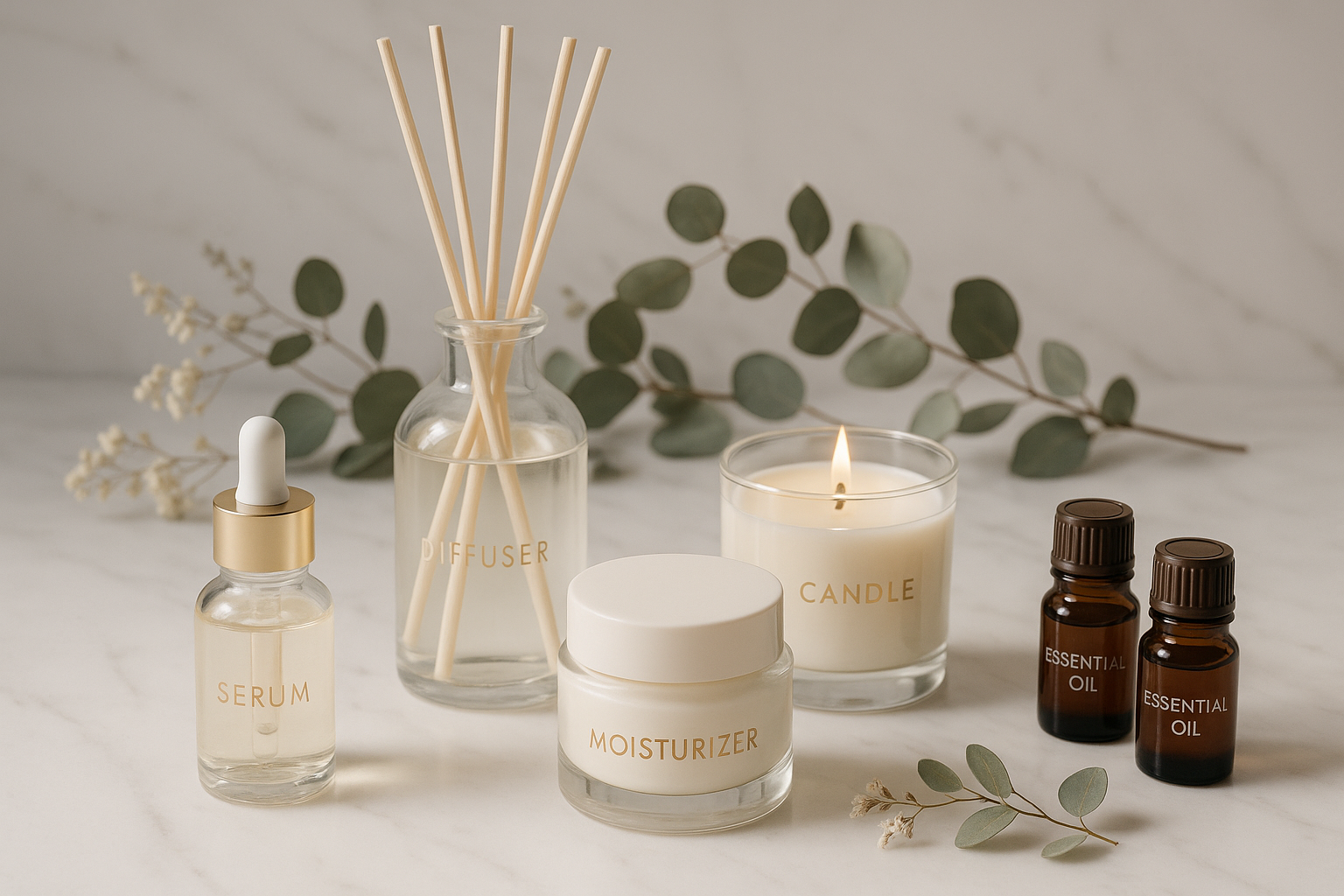 skin care products and home fragrancies